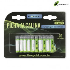 Cartela 20un Pilha Alcalina AAA FX-AAAK20 X-Cell